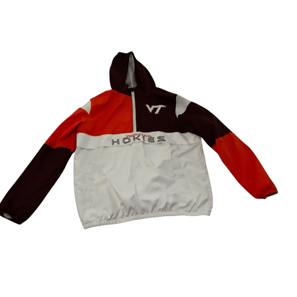 Gill Sports Virginia Tech Hokies Windbreaker Pullover White Sz XL White Orange‎
